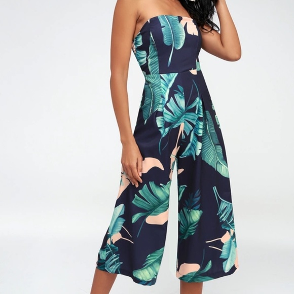 Lulus Pants - Lulus Rainforest Strapless Midi Jumpsuit NWT M